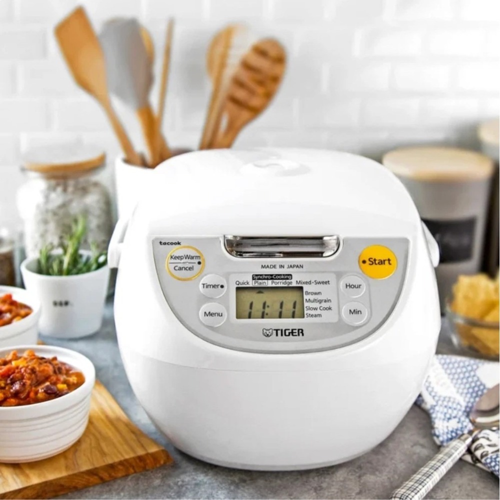 Tiger White JBV-S10U Micom 5.5-Cup Rice Cooker and Warmer